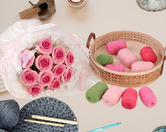 Rose Bouquet Crochet Pattern PDF, Amigurumi Flower Bouquet Crochet Pattern Flower Decorate Crochet Bouquet Flower Patterns Wedding Flowers