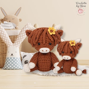 Highland Cow Crochet Pattern,Amigurumi Cow Pattern,Farm Animal Crochet Plushie,PDF,DIY Crochet Toy Christmas Handmade Gift Idea,Crochet Gift