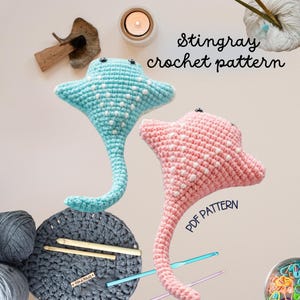 Crochet Sting Ray Pattern Amigurumi Stingray Pattern Easy Stingray Plushie Pattern Mini Stingray PDF Ocean Crochet Pattern