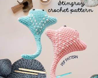 Crochet Sting Ray Pattern Amigurumi Stingray Pattern Easy Stingray Plushie Pattern Mini Stingray PDF Ocean Crochet Pattern