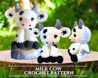 Crochet Cow Pattern, Amigurumi Cow Crochet, Farm Animal Crochet Plushie Crochet Gift,Highland Cow Pattern, Digital Download, DIY Crochet Toy