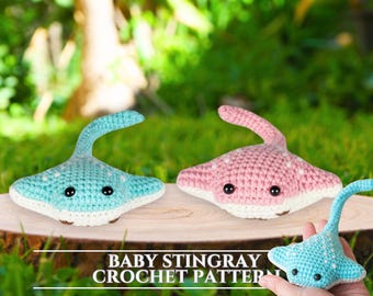 Crochet Sting Ray Pattern Amigurumi Stingray Pattern Easy Stingray Plushie Pattern Mini Stingray PDF Ocean Crochet Pattern