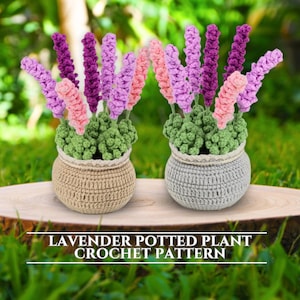 Lavender Crochet Pattern Potted Plant Crochet Flower Pot Plant Lavender Flower Bouquet Designs Amigurumi Lavender Flower Pattern Mothers Day