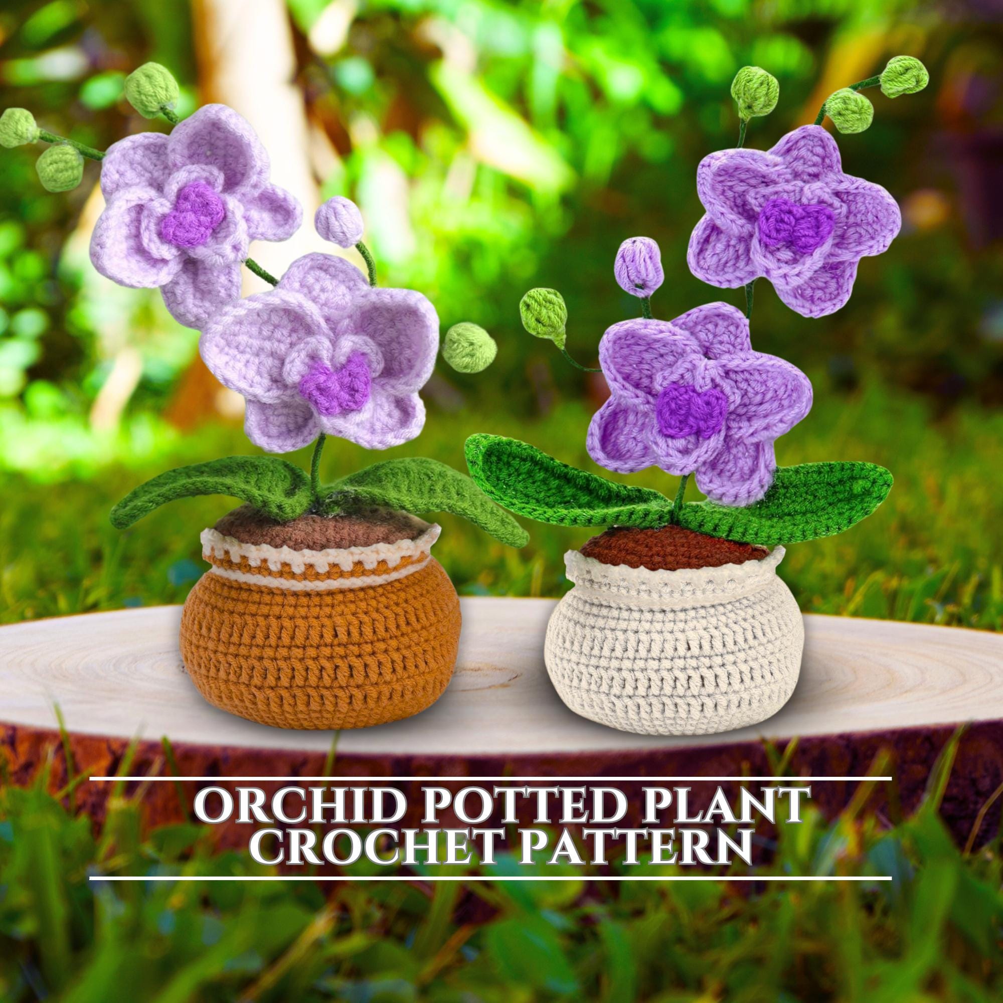 30 Orchid Crochet Patterns to Stitch Elegant Blooms for Home Decor and Gifts 19 Mini Pot Orchid Amigurumi for Home Decor