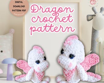 Dragon Crochet Pattern PDF, Amigurumi Dragon Crochet Toy Pattern, Crochet Dino Pattern, Crochet Amigurumi Dragon, Fantasy Amigurumi Pattern