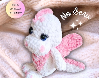 No Sew Crochet Dragon Pattern PDF, Amigurumi Dragon Crochet Toy Pattern, Crochet Dino Pattern, Crochet Amigurumi Dragon, Fantasy Amigurumi