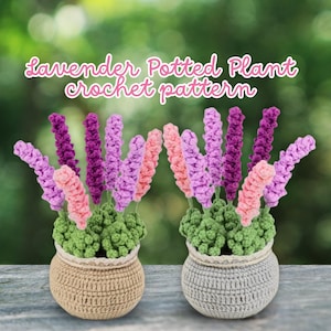 Lavender Crochet Pattern  Flower Bouquet DIY Crochet Pattern Lavender Potted Plant Crochet Pattern Lilac Amigurumi Lavender Flower Pattern