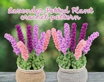 Lavendel haakpatroon bloemboeket DIY haakpatroon lavendel potplant haakpatroon lila amigurumi lavendel bloemenpatroon