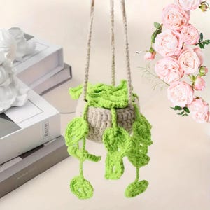 Crochet Pattern Hanging Plants Car Hanging Basket Plant, Crochet Hanging Plant for Home or Car Décor, Crochet Plant Basket Pattern