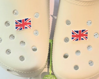 England UK  Flag  Croc Shoe Charm  Pack Of 2 Shoe/Clog Charm Jibbitz.