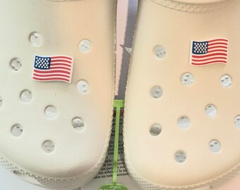 USA American   Flag  Croc Shoe Charm  Pack Of 2 Shoe/Clog Charm Jibbitz.