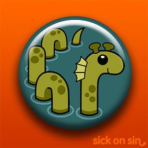 Loch Ness Monster | Pin Button Magnet Bottle Opener Keychain | Fantasy Folklore Creature Scotland Cryptozoology Dinosaur Sea Serpent Snake