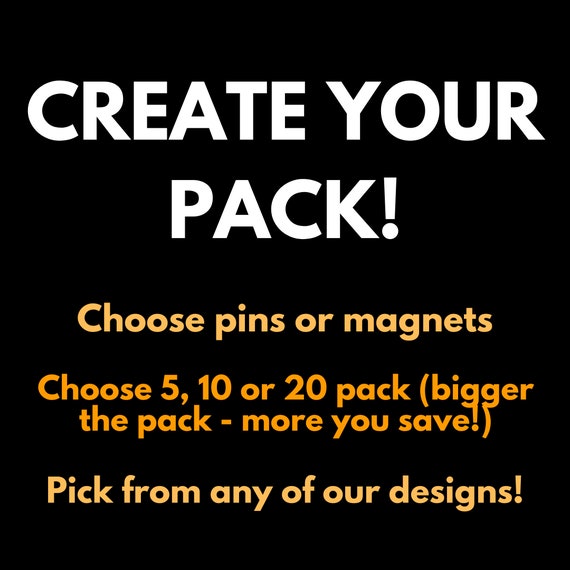 PICK YOUR PACK | One Inch Button or Magnet Sets | Choose from any of our designs | Cute Original Designs by Sick On Sin