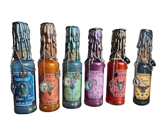 Decorative Potion Bottles Handcrafted by Nessie's Treasure – Unique Scottish Witchy Inspired Decorations