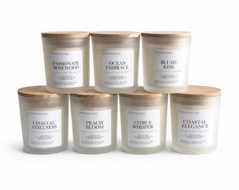 Hand-Poured Soy Candle: Frosted Glass Jar, Cotton Wick, Luxury Fragrances