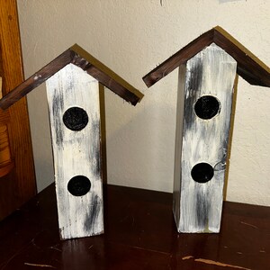Handmade Rustic farmhouse faux birdhouse decor (pair)