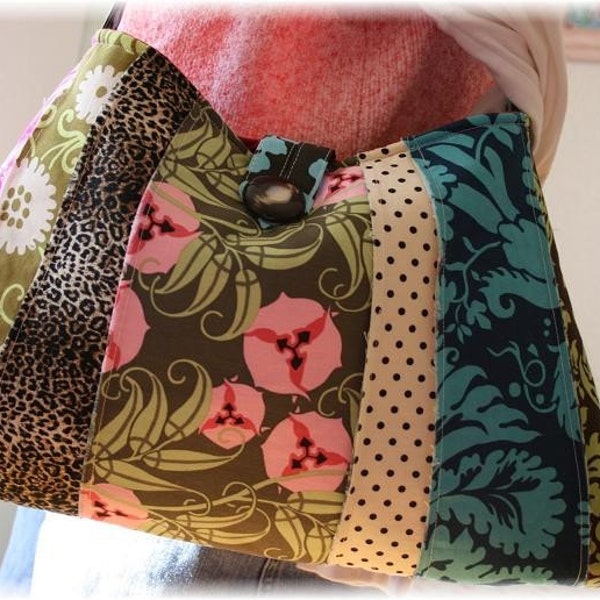 Shabilicious Patchwork Custom Boutique Swing Tote Bag, Purse w- Amy Butler Fabrics too
