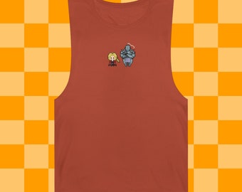 Pixel Alchemists, Anime shirt, Brothers, metal armor, Unisex Barnard Tank