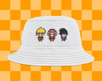 Ninja Anime, Pixel, Retro, Anime Hat, Bucket Hat (AOP)