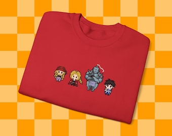 Pixel Alchemists, Anime shirt, Brothers, metal armor, Unisex Heavy Blend™ Crewneck Sweatshirt