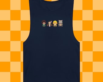 Pixel Anime Demon Killers Shirt, Anime Lineup shirt, Unisex Barnard Tank