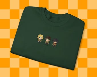 Pixel Lineup Anime Shirt, Devils of Paradis, Soldier, Unisex Heavy Blend™ Crewneck Sweatshirt