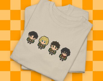Pixel Lineup Anime Shirt, Devils of Paradis, Soldier, Short King Captain, Unisex Heavy Cotton Tee