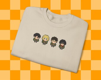 Pixel Lineup Anime Shirt, Devils of Paradis, Soldier, Short King Captain, Unisex Heavy Blend™ Crewneck Sweatshirt
