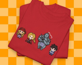 Pixel Alchemists, Anime shirt, Brothers, metal armor, Unisex Heavy Cotton Tee