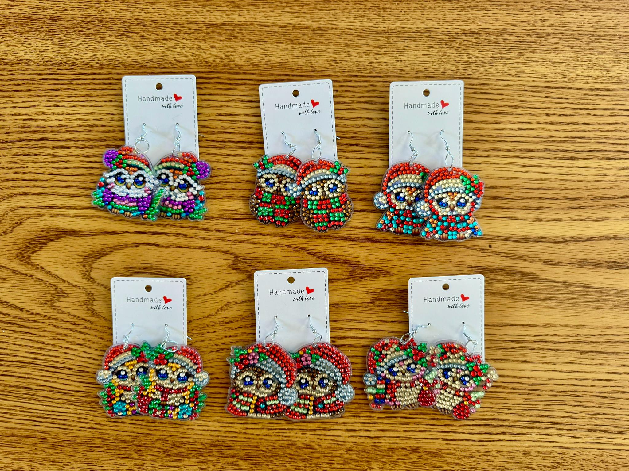 Christmas owl earrings