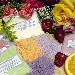 12 Bath Fizzy Powders Bombs SELECT 3 SCENTS EACH Packets Natural Fizzies Fizz Floral Fruity Tub Fragrant Moisturize Body Soak Skin Hydration