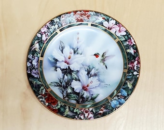 Plaque Métal Vintage – Tasses De Thé Et Colibris – Décoration Cuisine 30x20 Cm