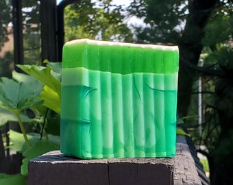 Herbal Fresh Soap Bar Handmade Bath Body Vegan Cleanse Skin Refreshing UNISEX Aroma Green Ozone DETERGENT-FREE Uplifting Comforting