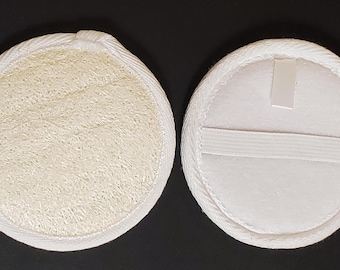 2 Facial Terry Loofah Exfoliating Pad, Teint Buff Cleanser Huid DUBBELZIJDIG Gezichtsscrub 3 1/2"