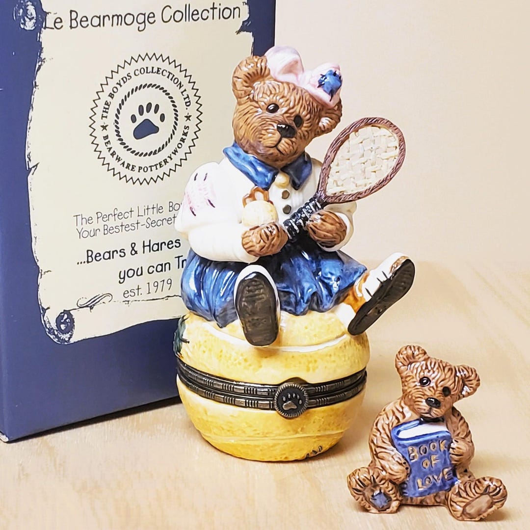 Boyds Bears Tennis Le Bearmoge Collection Small Hinged Box