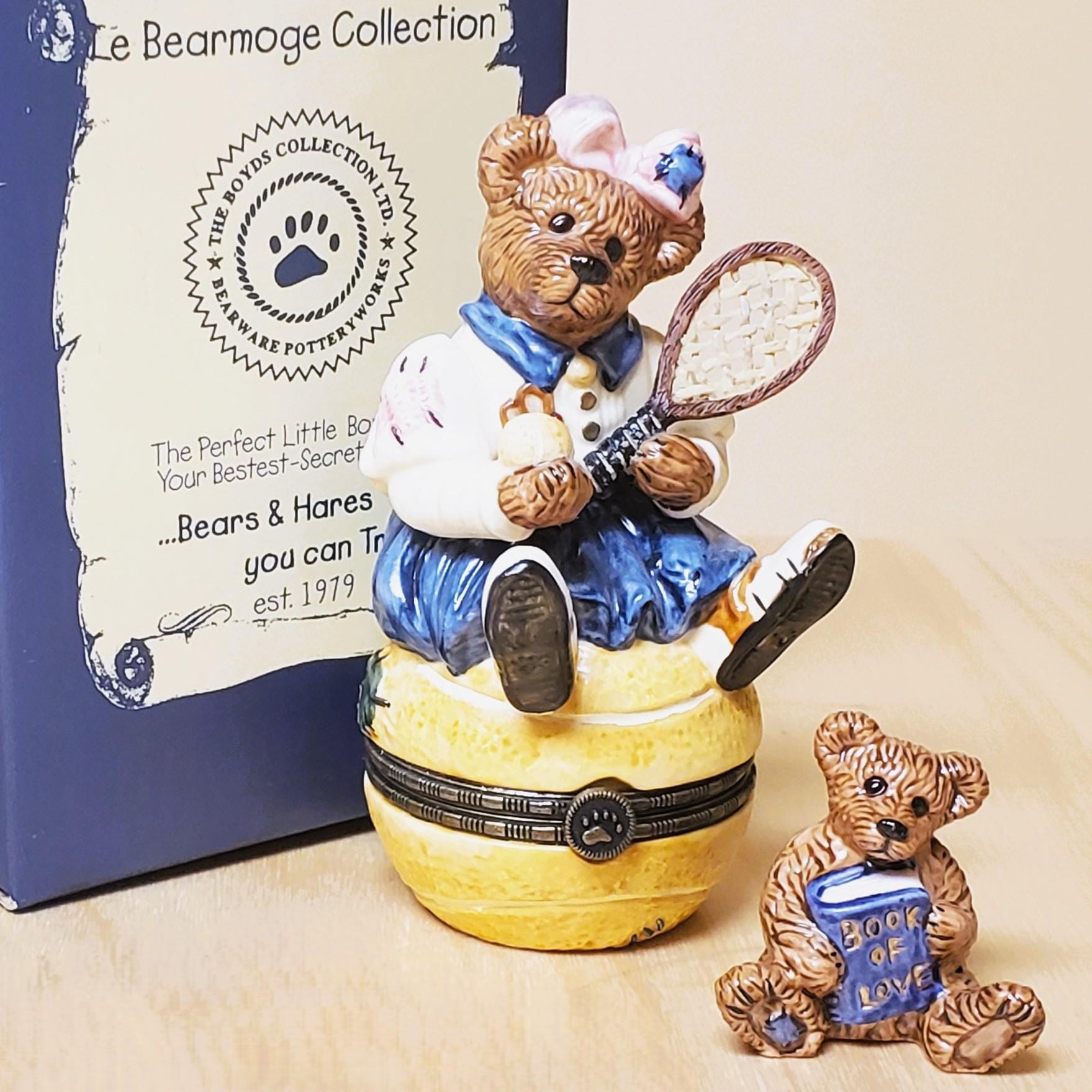 Boyds Bears Tennis Le Bearmoge Collection Small Hinged Box
