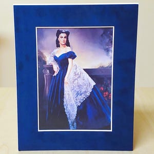Scarlett O&#39;Hara Artwork Small Print Gone With The Wind Vivian Leigh 1998 VINTAGE 8&quot; x 5 1/2&quot; Turner Entertainment Stephens Mitchell Trust