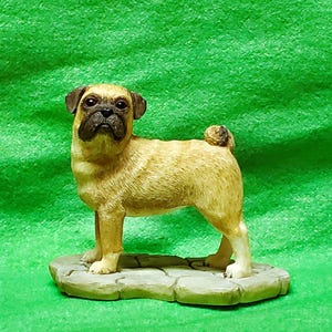 Pug Dog Figurine Sculpture Sherratt and Simpson 89071 Willitts Designs VINTAGE Vtg 2003 Pup Hound Canine Statue Small 3 1/8 inch tall
