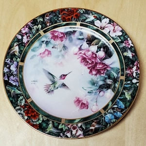 The Anna&#39;s Hummingbird Collector Porcelain Plate, Bradford Exchange Lena Liu WL George 2nd Issue Plate 1992 Bird VINTAGE Treasury
