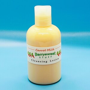 Carrot Milk Face Cleansing Lotion Gentle 4 Oz Facial Skin Cleanser Moisturizing Complexion Care Handmade PARABEN-FREE Hydration