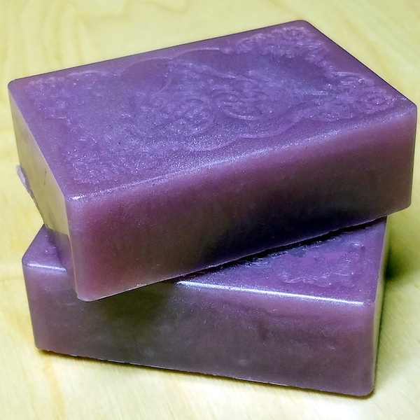 2 Heather and Hyacinth Soap Bar Pair Scented Fragrant Bath Body Skin Fragrant Cleansing Floral Flower Purple Handmade DETERGENT-FREE