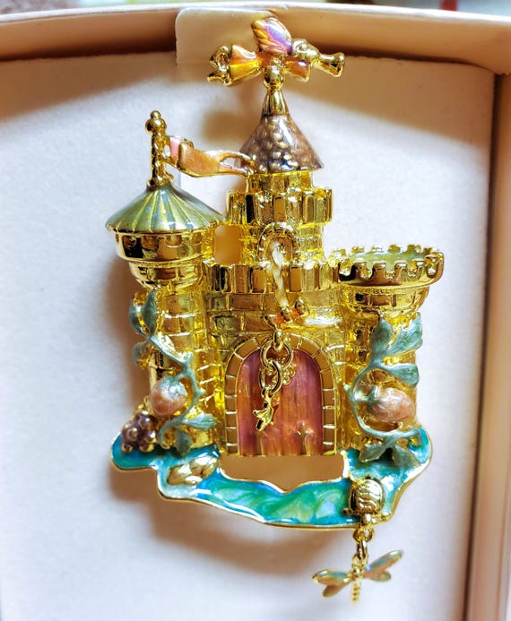 Kirks Folly Fairytale Rapunzel Castle Pin Brooch,… - image 2
