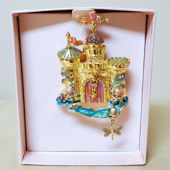 Kirks Folly Fairytale Rapunzel Castle Pin Brooch,… - image 1