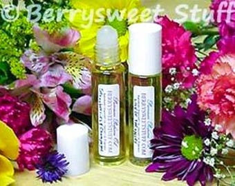 Óleo de perfume de sândalo e rosa, fragrância roll-on vegana, colônia floral com aroma de frutas vermelhas e doces