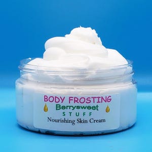 Pure Rose Body Frosting Rich Cream Butter Hydrating Skin Moisturizer Fragrant 9 oz Jar Paraben-free Floral Flowers Scented Berrysweet Stuff