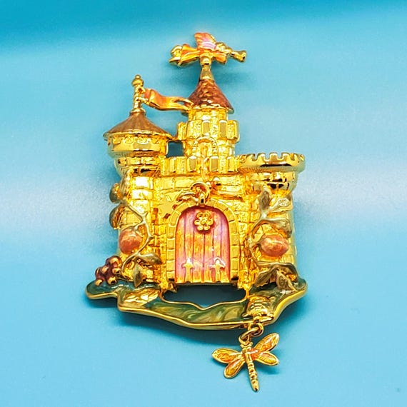 Kirks Folly Fairytale Rapunzel Castle Pin Brooch,… - image 4
