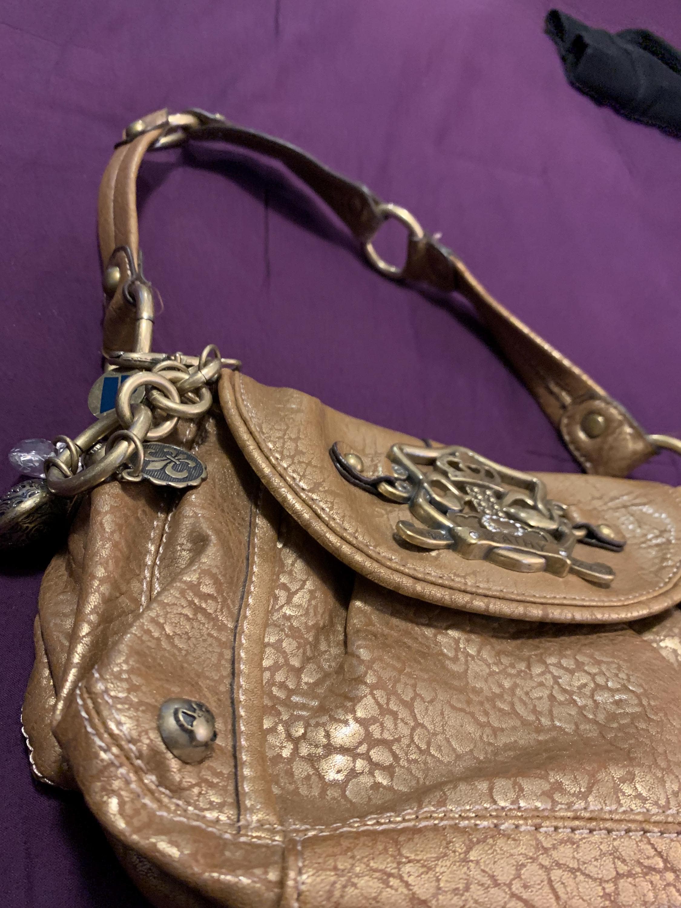 Kathy Van Zeeland Bronze/gold Handbag - Etsy