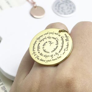 Personalized Quote Message Necklace Spiral Quote Necklace, Coin Text Pendant Gifts for Her, Custom Disc Necklace Jewelry Charm Custom Gifts