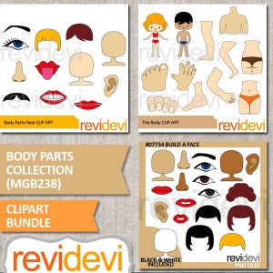 Body parts clip art bunde. The body, face, head. Anatomy clipart image 2