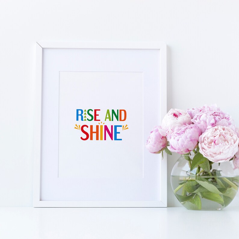 Rise and Shine Printable Wall Art for Kids Room and Nursery | Etsy